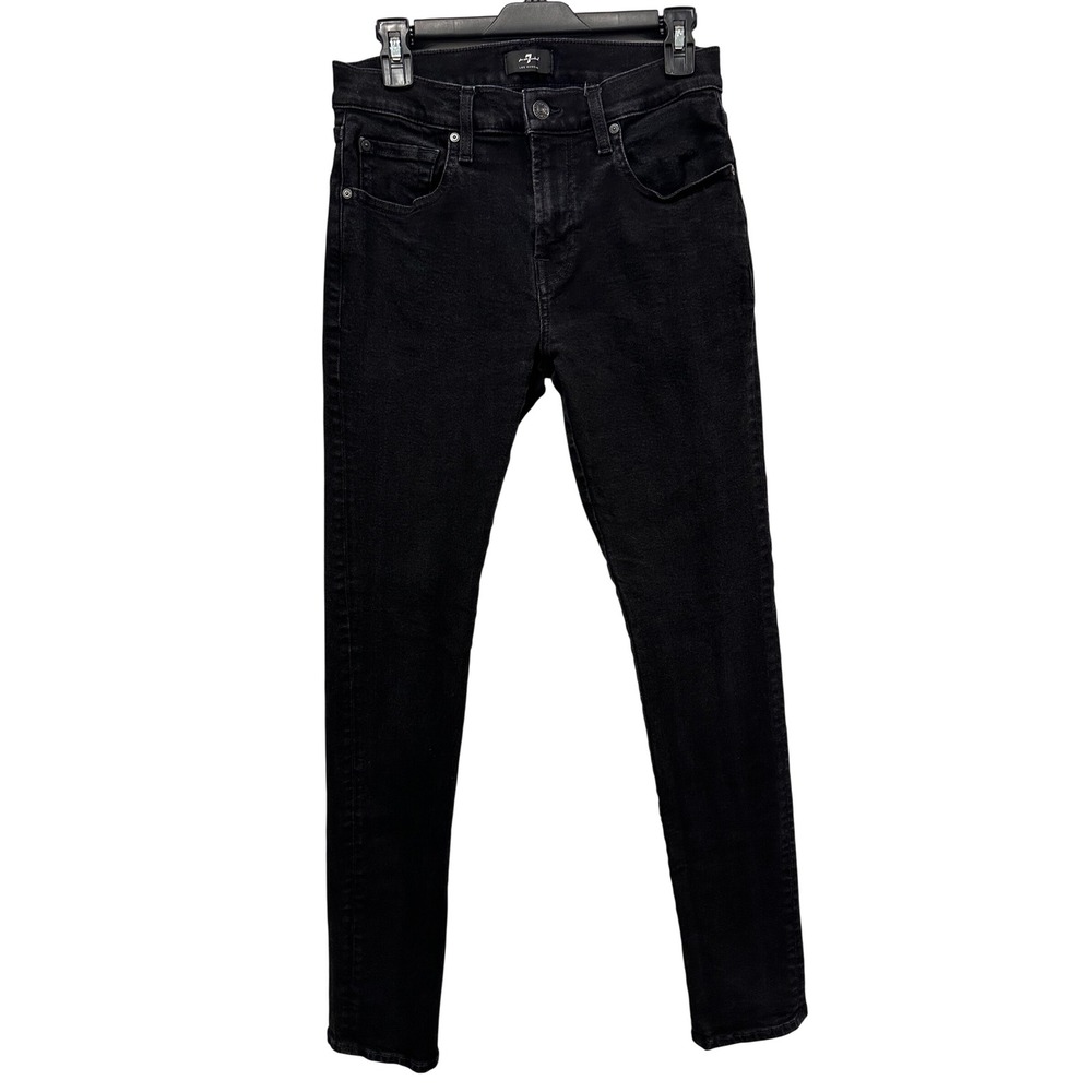 7 For All Mankind Paxtyn Skinny Jeans Mens 32 Black Faded Denim